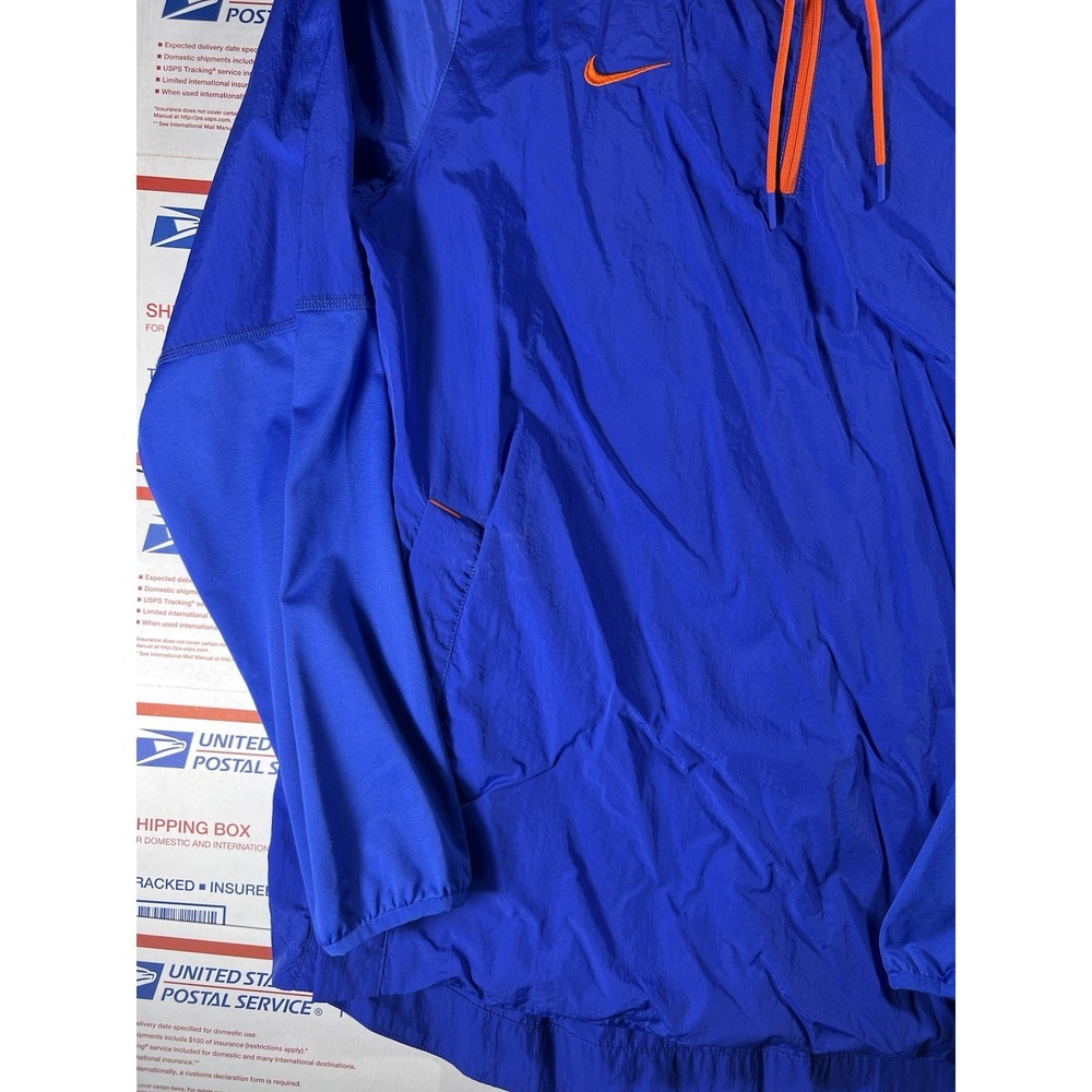 Nike Team Windbreaker Jacket Mens L Blue 1/4 Zip Hoodie Lightweight Knicks Gator - Picture 2 of 7